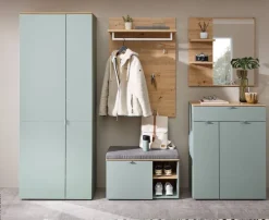 Garderobenschrank Bari salbei Eiche Artisan Nachbildung B/H/T: ca. 78x202x38 cm
