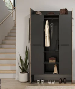 Garderobenschrank Bueno Basalt Nox Oak Nachbildung B/H/T: ca. 105x189x37 cm