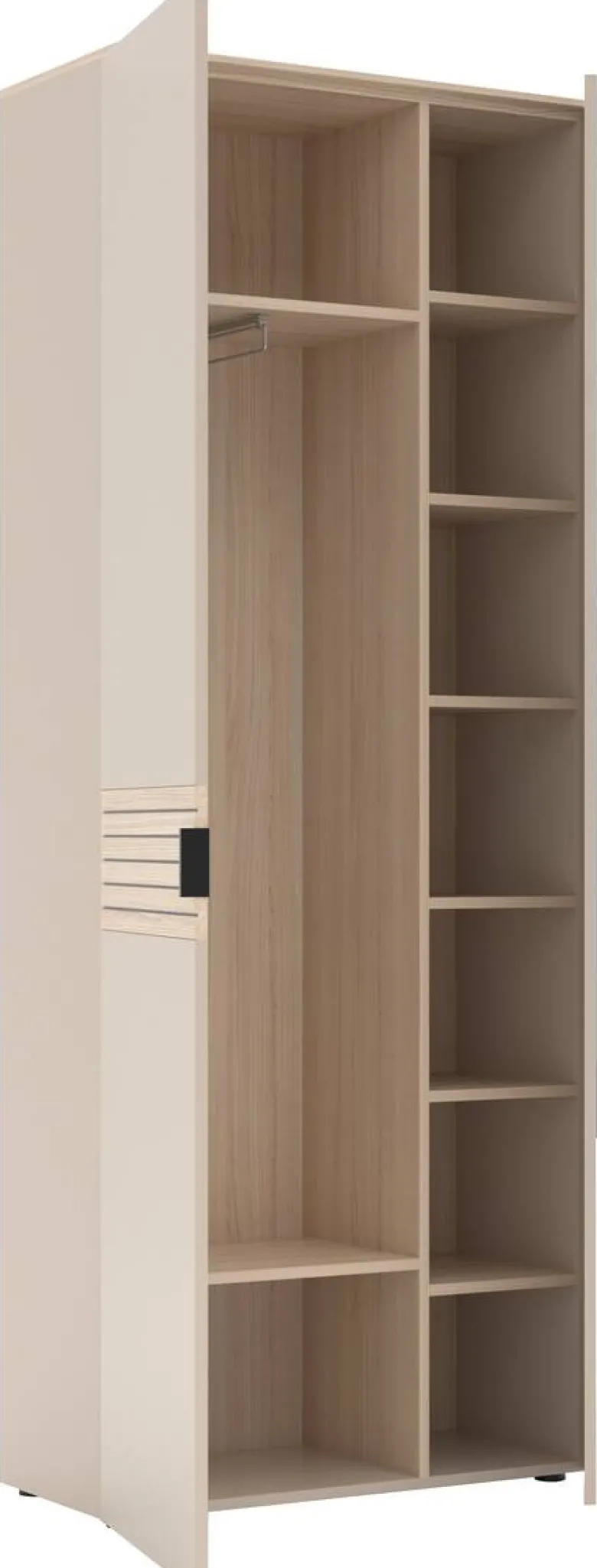 Garderobenschrank Ina Kaschmirgrau Eiche Natura Nachbildung B/H/T: ca. 78x202x38 cm