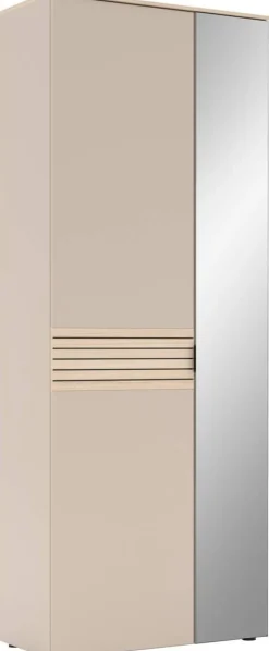 Garderobenschrank Ina Kaschmirgrau Eiche Natura Nachbildung B/H/T: ca. 78x202x38 cm