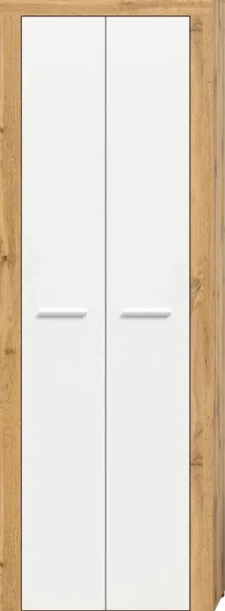 Garderobenschrank JAM Eiche Wotan Nachbildung weiß B/H/T: ca. 64x191x35 cm