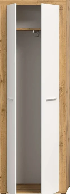 Garderobenschrank JAM Eiche Wotan Nachbildung weiß B/H/T: ca. 64x191x35 cm