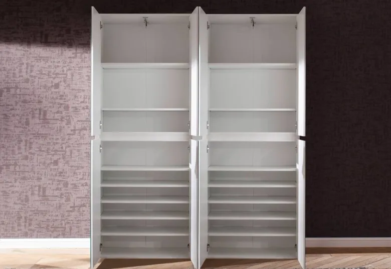 Garderobenschrank Mirror weiß B/H/T: ca. 148x191x34 cm