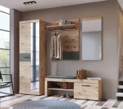 Garderobenschrank Roxy Eiche Viking Nachbildung B/H/T: ca. 65x201x38 cm