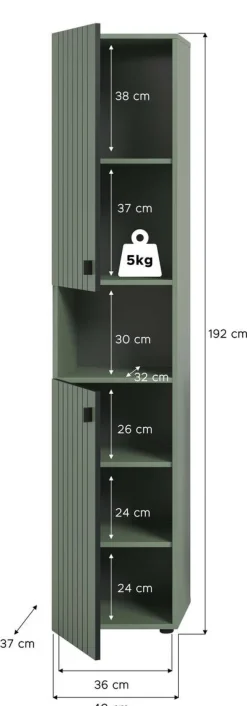 Garderobenschrank STATION grün B/H/T: ca. 40x192x37 cm