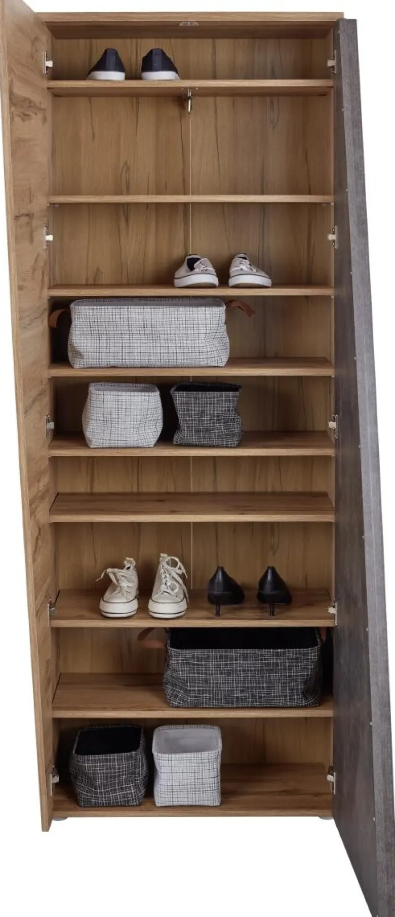 Garderobenschrank Venedig Eiche Wotan Nachbildung Beton dunkel Optik B/H/T: ca. 70x196x36 cm