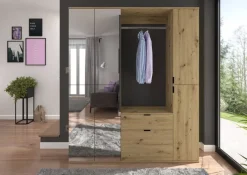 Garderobe PROJEKT Eiche Artisan Nachbildung Spiegel B/H/T: ca. 152x193x34 cm