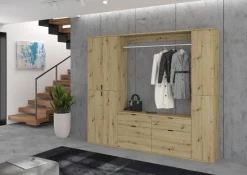 Garderobe PROJEKT Eiche Artisan Nachbildung B/H/T: ca. 212x193x34 cm