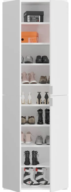Garderobe PROJEKT weiß Eiche Artisan Nachbildung weiß Hochglanz B/H/T: ca. 152x193x34 cm