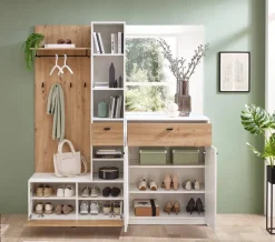 Garderobe Venlo weiß Eiche Artisan Nachbildung B/H/T: ca. 169x196x38 cm