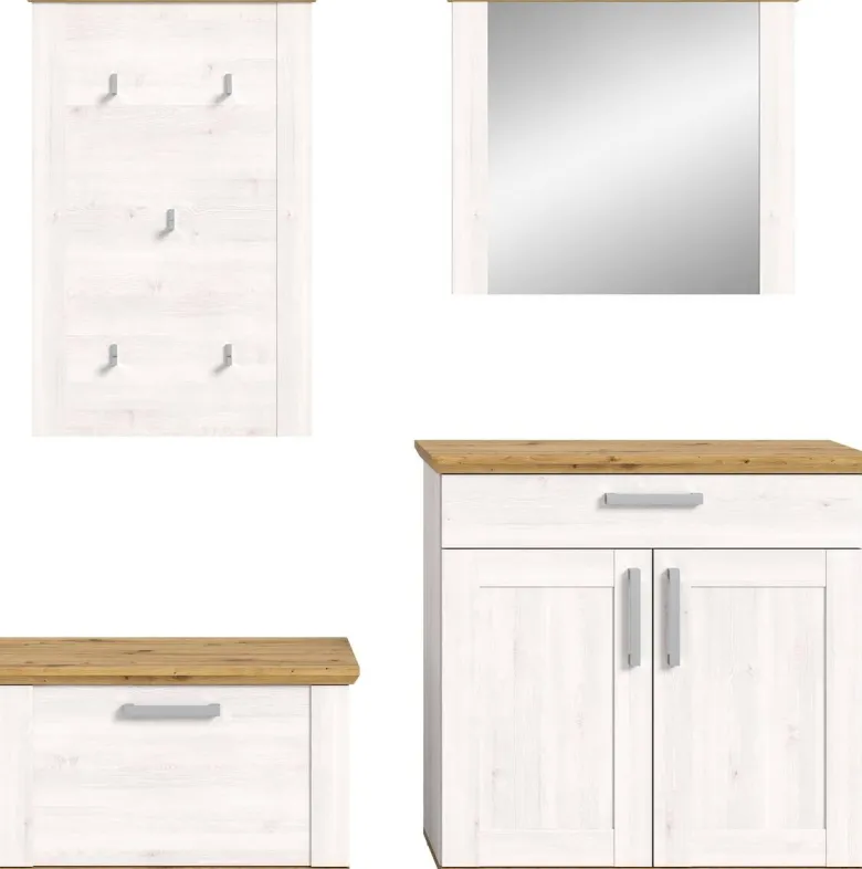 Garderobe Verona Sibiu Lärche Nachbildung Eiche Artisan Nachbildung B/H/T: ca. 190x196x39 cm
