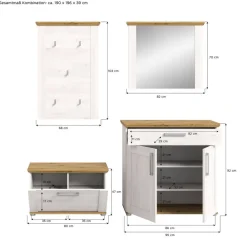 Garderobe Verona Sibiu Lärche Nachbildung Eiche Artisan Nachbildung B/H/T: ca. 190x196x39 cm