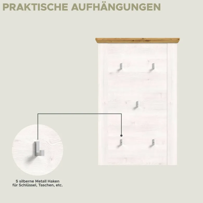 Garderobe Verona Sibiu Lärche Nachbildung Eiche Artisan Nachbildung B/H/T: ca. 190x196x39 cm