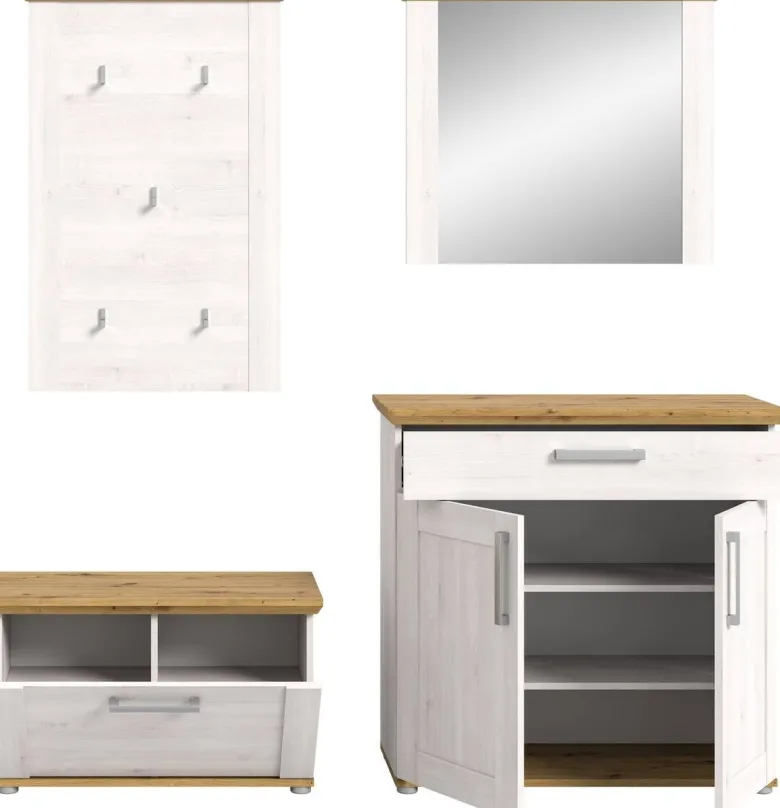 Garderobe Verona Sibiu Lärche Nachbildung Eiche Artisan Nachbildung B/H/T: ca. 190x196x39 cm
