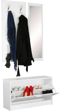 Garderobe weiß B/H/T: ca. 80x180x80 cm