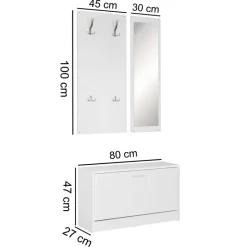 Garderobe weiß B/H/T: ca. 80x180x80 cm