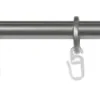 Gardinenstange Edelstahloptik Metall ausziehbar von ca. 120 bis 210 cm 1.0 Läufe