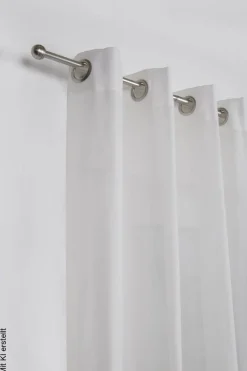 Gardinenstange Edelstahloptik Metall ausziehbar von ca. 120 bis 210 cm 1.0 Läufe