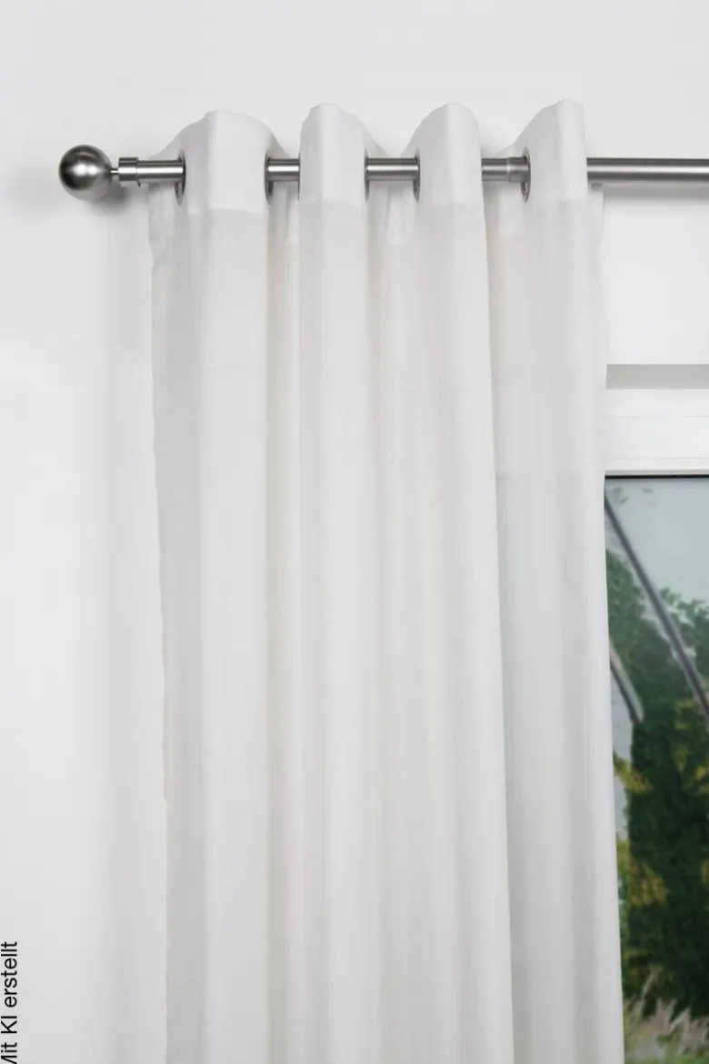 Gardinenstange Edelstahloptik Metall ausziehbar von ca. 190 bis 360 cm 1.0 Läufe