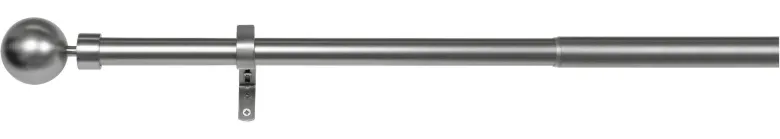 Gardinenstange Edelstahloptik Metall ausziehbar von ca. 190 bis 360 cm 1.0 Läufe