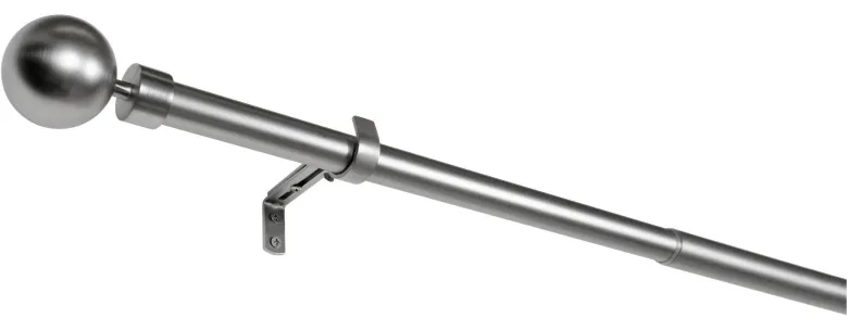 Gardinenstange Edelstahloptik Metall ausziehbar von ca. 190 bis 360 cm 1.0 Läufe