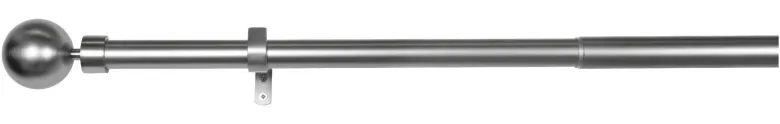 Gardinenstange Edelstahloptik Metall ausziehbar von ca. 190 bis 360 cm 1.0 Läufe