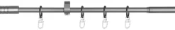 Gardinenstange silber Metall ausziehbar von ca. 120 bis 210 cm 1.0 Läufe