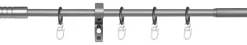 Gardinenstange silber Metall ausziehbar von ca. 120 bis 210 cm 1.0 Läufe