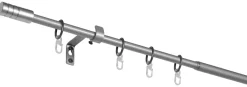 Gardinenstange silber Metall ausziehbar von ca. 120 bis 210 cm 1.0 Läufe