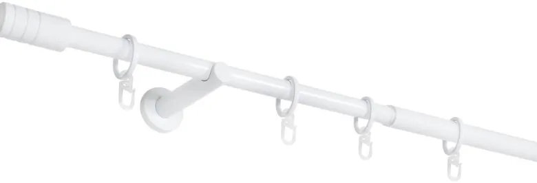 Gardinenstange weiß Aluminium ausziehbar von ca. 160 bis 280 cm 1.0 Läufe