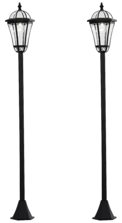 Gartenlaterne im 2er-Set schwarz Kunststoff H/D: ca. 129x18,5 cm