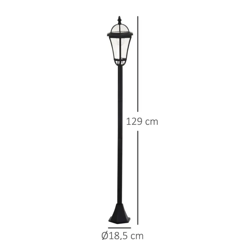Gartenlaterne im 2er-Set schwarz Kunststoff H/D: ca. 129x18,5 cm