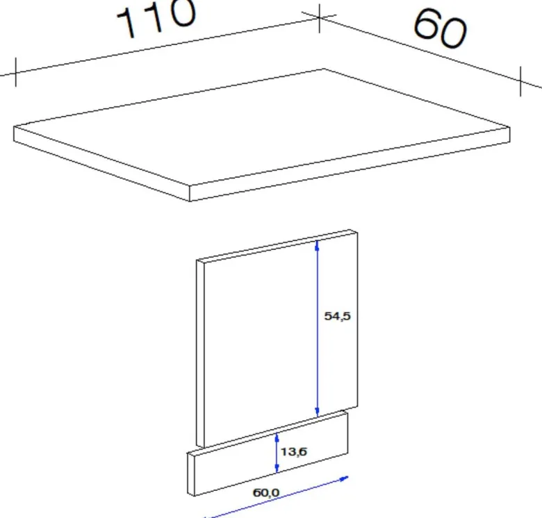 Geschirrspüler- Frontset Samoa weiß Eiche Nachbildung B/H/T: ca. 100x85x60 cm