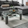 Glascouchtisch Modena glasklar Stein Optik B/H/T: ca. 100x45x60 cm