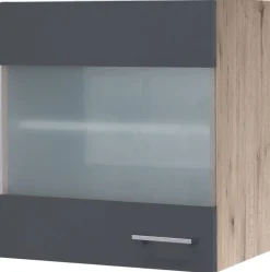 Glashängeschrank Morena grau matt B/H: ca. 50x54,8 cm