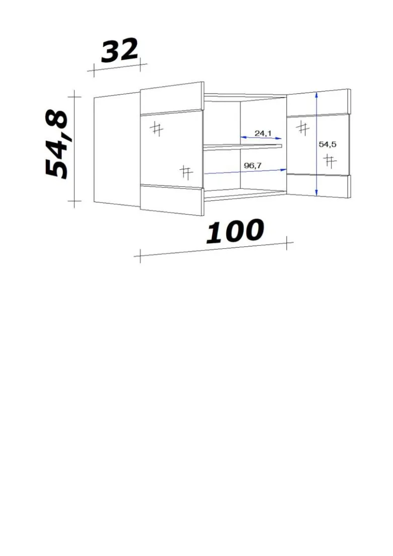 Glashängeschrank Samoa weiß Eiche Nachbildung B/H/T: ca. 100x54,8x32 cm