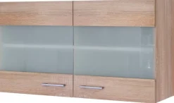 Glashängeschrank Samoa weiß Eiche Nachbildung B/H/T: ca. 100x54,8x32 cm