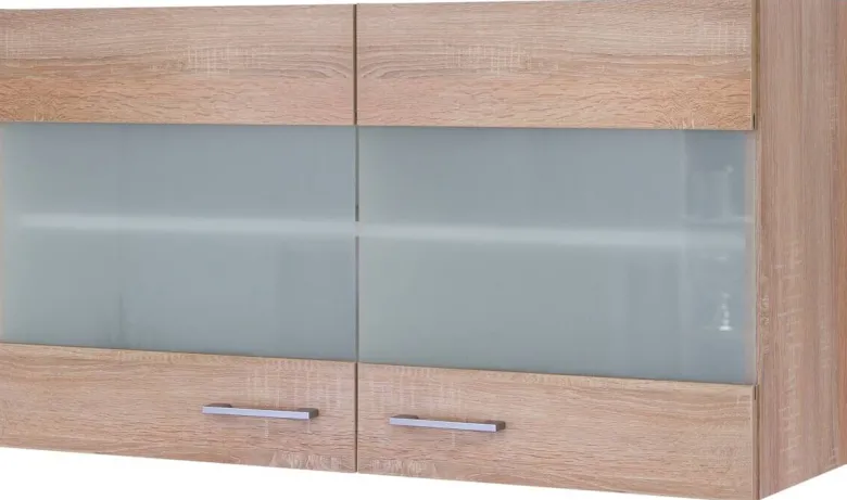Glashängeschrank Samoa weiß Eiche Nachbildung B/H/T: ca. 100x54,8x32 cm