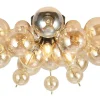 GLOBO Deckenleuchte mattschwarz Glas Metall H/D: ca. 28x55 cm 3 Brennstellen