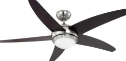 GLOBO Deckenventilator Fabiola nickel matt Opal H/D: ca. 37x132 cm max. 80 W