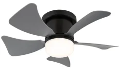 GLOBO Deckenventilator Opal grau mattschwarz H/D: ca. 13x40,6 cm max. 10 W