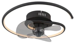 GLOBO Deckenventilator Opal schwarz H/D: ca. 13,9x45 cm max. 30 W