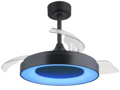 GLOBO Deckenventilator transparent grau Opal H/D: ca. 44,8x91 cm max. 40 W