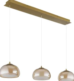 GLOBO Hängeleuchte gold Metall Glas B/H/L: ca. 36x21x101 cm