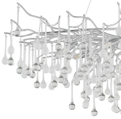 GLOBO Kronleuchter Chrom Aluminium Metall B/H/L: ca. 52x150x120 cm G9 14 Brennstellen