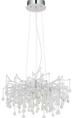 GLOBO Kronleuchter Chrom Aluminium Metall H/T: ca. 150x60 cm G9 10 Brennstellen