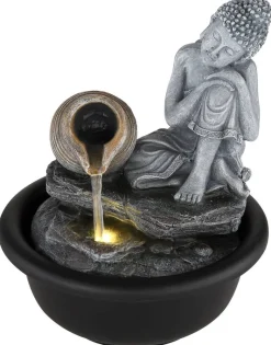GLOBO LED-Brunnen Fontana grau Kunststoff H/D: ca. 19x16 cm 1 Brennstellen