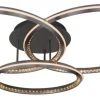 GLOBO LED-Deckenleuchte ALAINA 67329-72 Opal grau klar Kunststoff Metall B/H/L: ca. 109,5x20,5x80,5 cm 1 Brennstellen