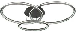 GLOBO LED-Deckenleuchte ALAINA 67329-72 Opal grau klar Kunststoff Metall B/H/L: ca. 109,5x20,5x80,5 cm 1 Brennstellen