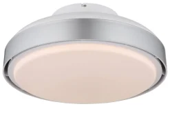 GLOBO LED-Deckenventilator Opal silber weiß Acryl Kunststoff H/D: ca. 20x45 cm 1 Brennstellen